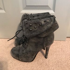 Lace up stud combat boots